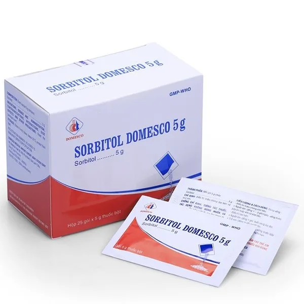 Hình ảnh Thuốc bột Sorbitol Domesco 5g điều trị táo bón, phụ trợ chứng khó tiêu (25 gói x 5g)
