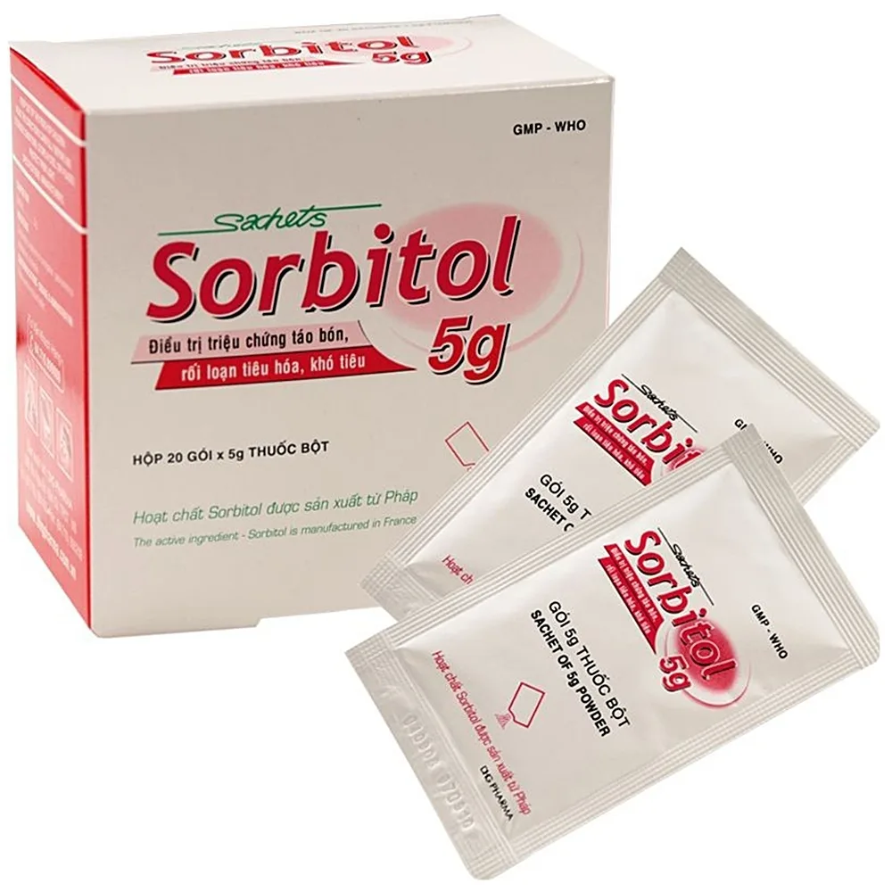 Hình ảnh Thuốc bột Sorbitol 5g DHG điều trị triệu chứng táo bón, rối loạn tiêu hóa (20 gói x 5g)