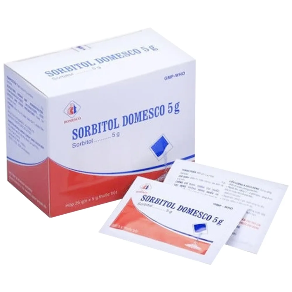 Hình ảnh Thuốc bột Sorbitol Domesco 5g điều trị táo bón, phụ trợ chứng khó tiêu (25 gói x 5g)
