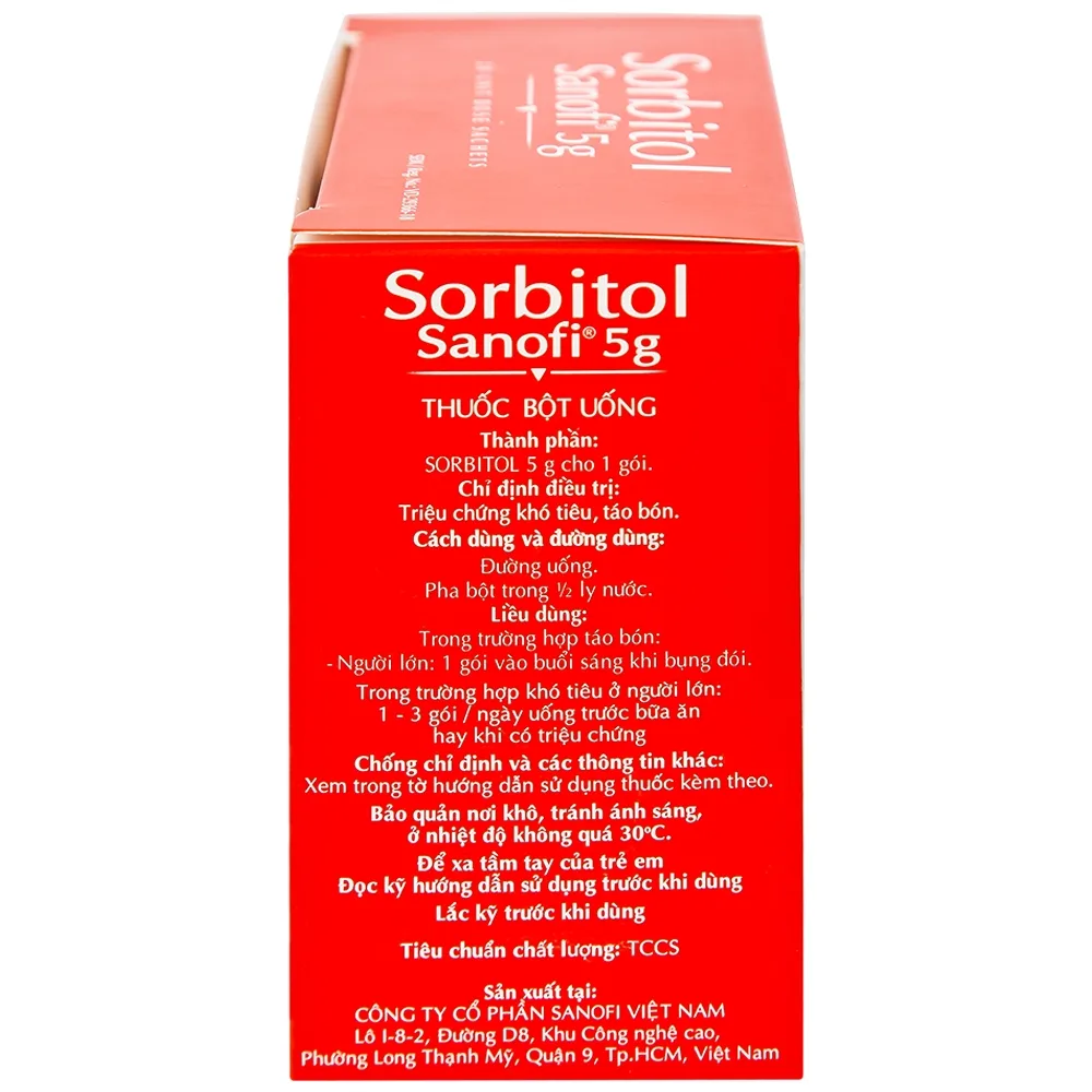 Hình ảnh Thuốc bột Sorbitol Sanofi 5g điều trị triệu chứng táo bón, khó tiêu (20 gói x 5g)