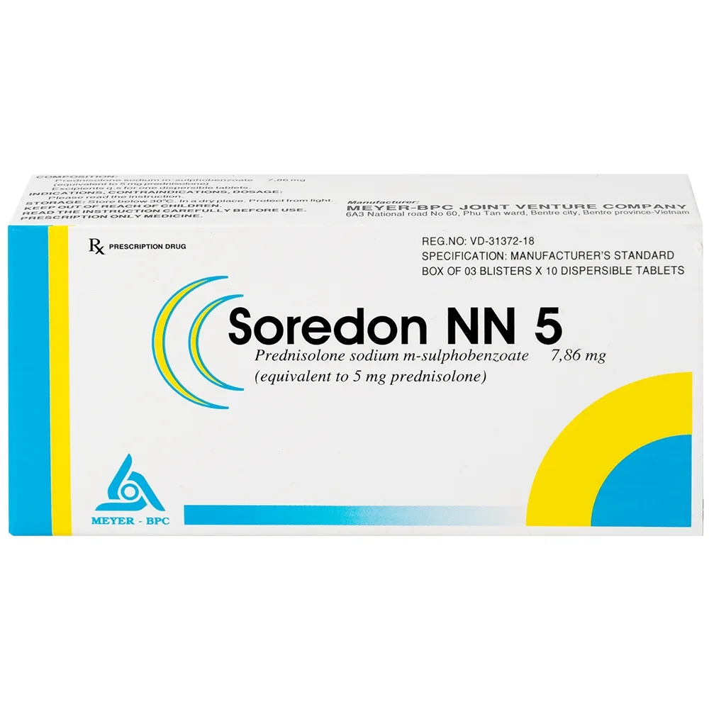 Hình ảnh Thuốc Soredon NN5 Meyer - BPC điều trị dị ứng, rối loạn collagen, bệnh khớp, bệnh da (3 vỉ x 10 viên)