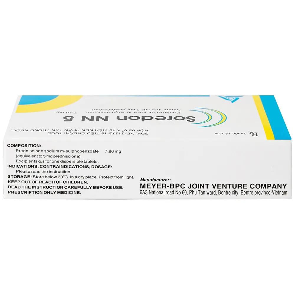 Hình ảnh Thuốc Soredon NN5 Meyer - BPC điều trị dị ứng, rối loạn collagen, bệnh khớp, bệnh da (3 vỉ x 10 viên)