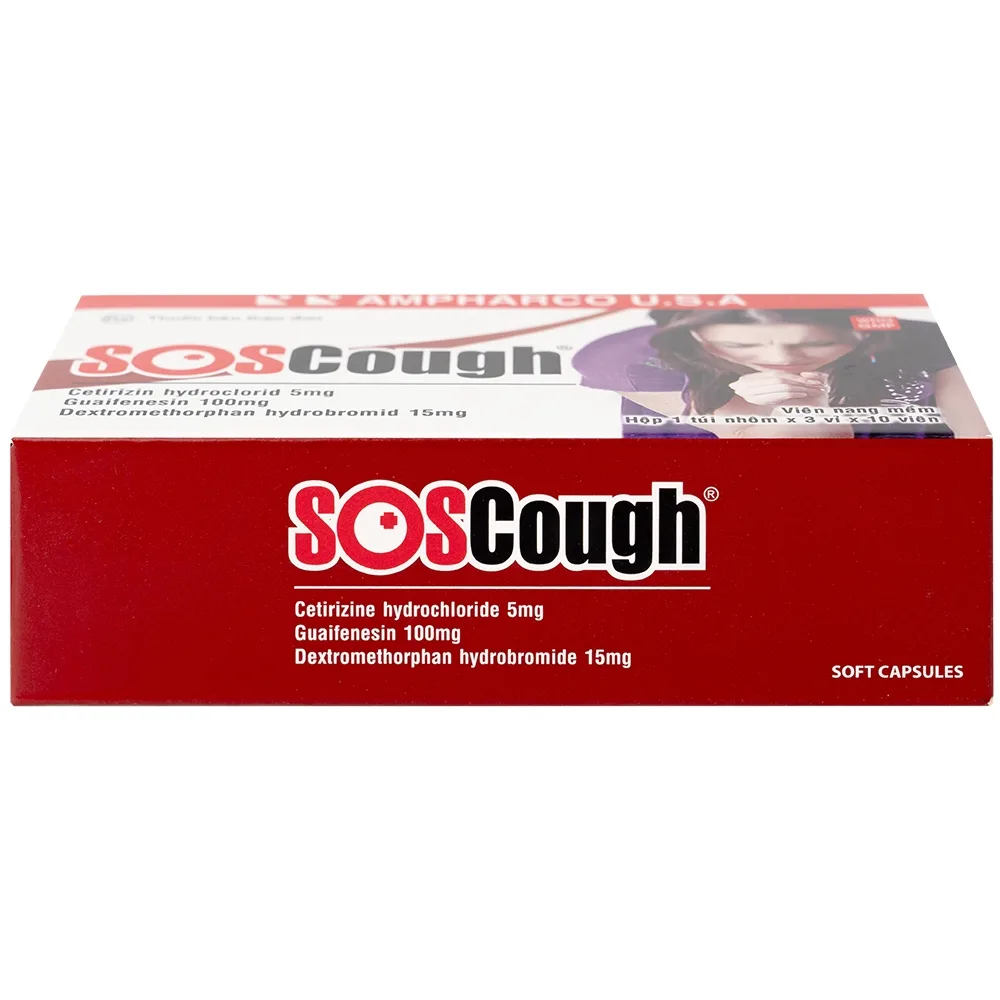Hình ảnh Thuốc SOSCough Ampharco điều trị ho khan, ho do kích ứng (3 vỉ x 10 viên)