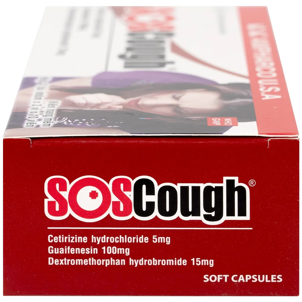 Hình ảnh Thuốc SOSCough Ampharco điều trị ho khan, ho do kích ứng (3 vỉ x 10 viên)