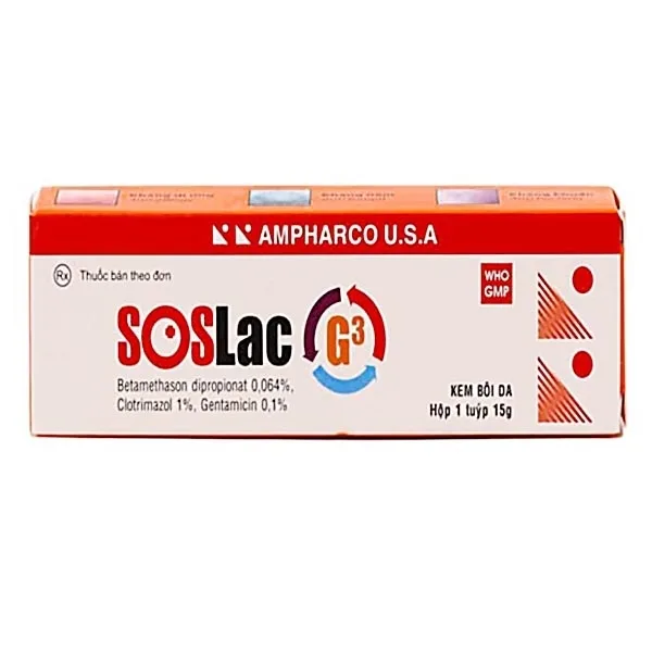 Hình ảnh Kem bôi da Soslac G3 Ampharco điều trị viêm da dị ứng, lang ben (15g)
