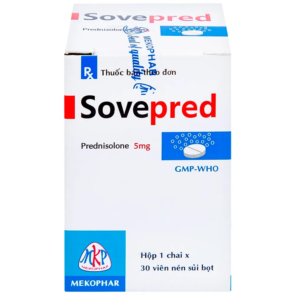Hình ảnh Viên sủi Sovepred Mekophar điều trị viêm khớp dạng thấp, lupus ban đỏ toàn thân (30 viên) 