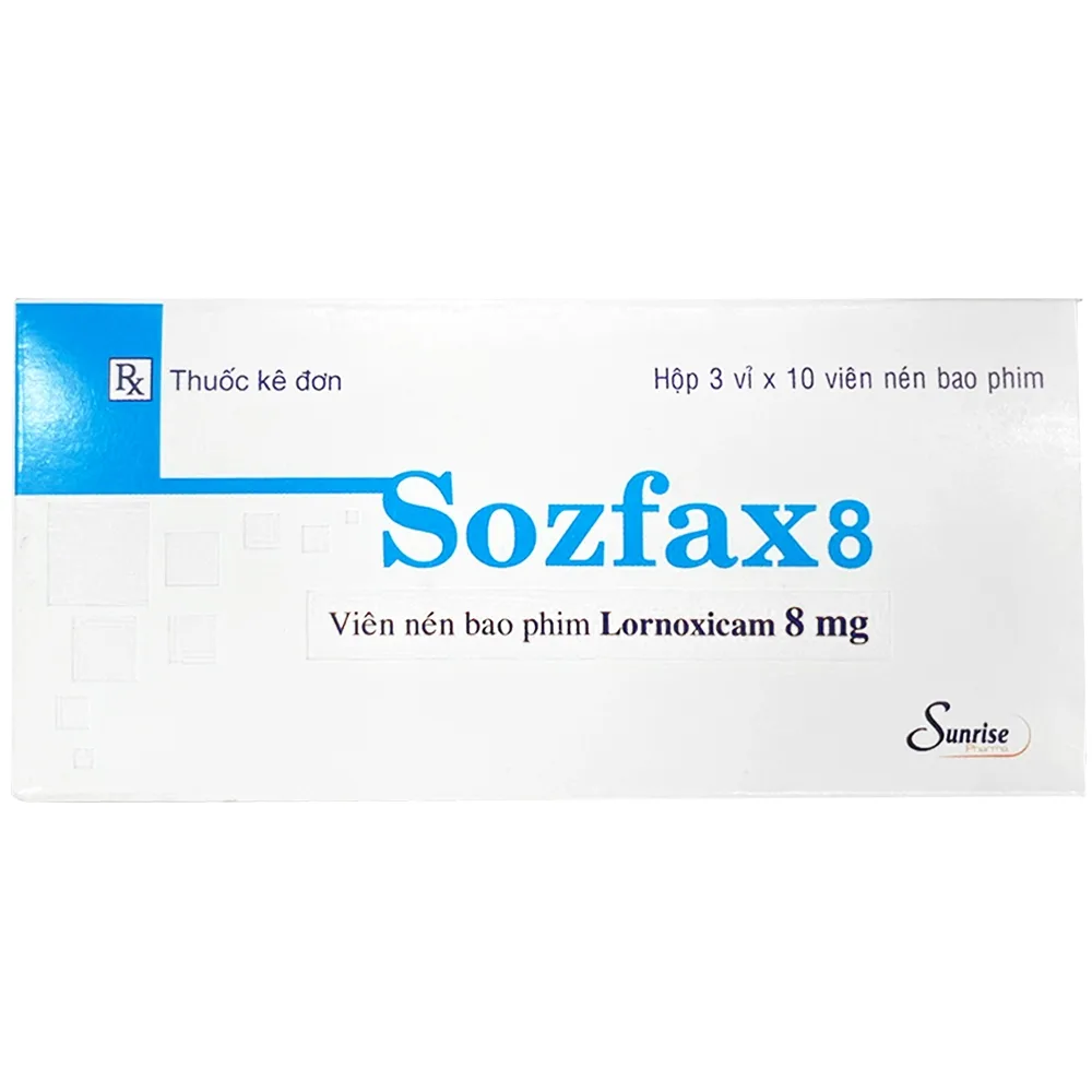 Hình ảnh Thuốc Sozfax 8 Quang Minh điều trị đau và viêm trong viêm xương khớp, viêm khớp dạng thấp (3 vỉ x 10 viên)