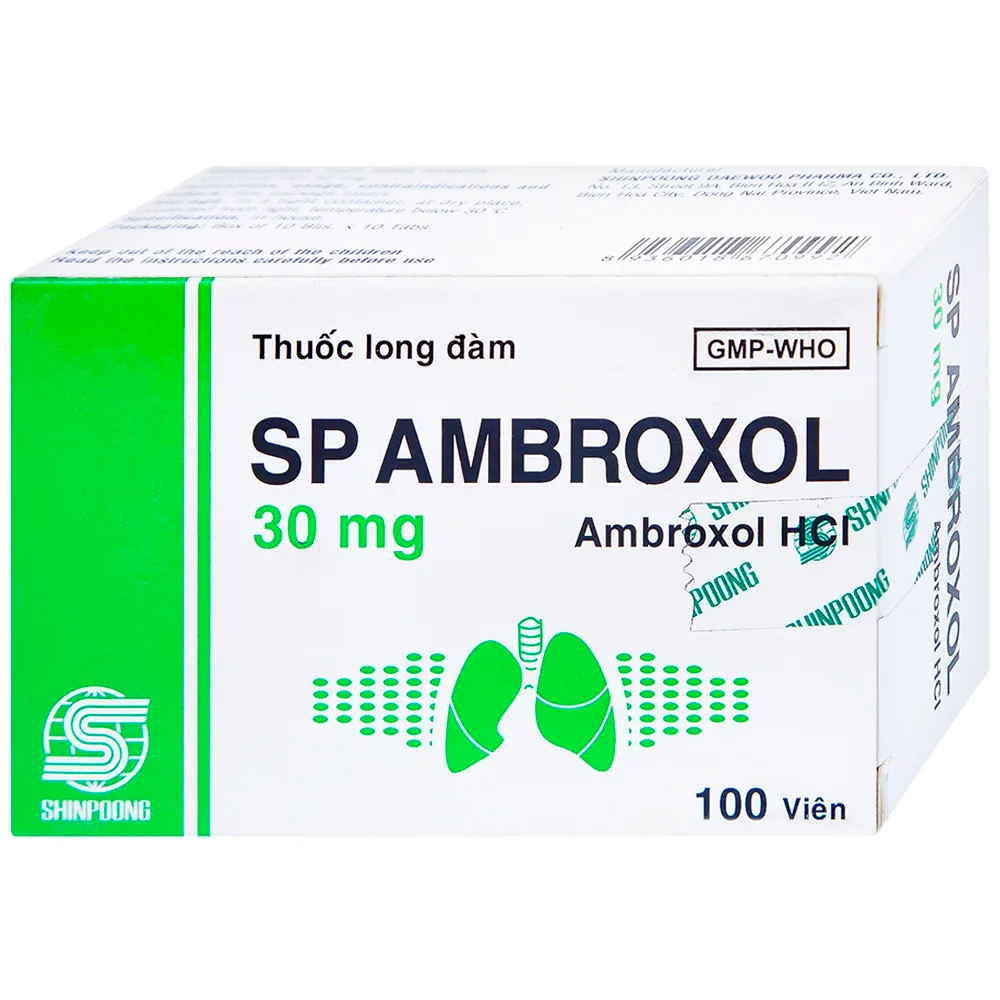Hình ảnh Thuốc SP Ambroxol 30mg điều trị các bệnh cấp và mạn tính ở đường hô hấp (10 vỉ x 10 viên)