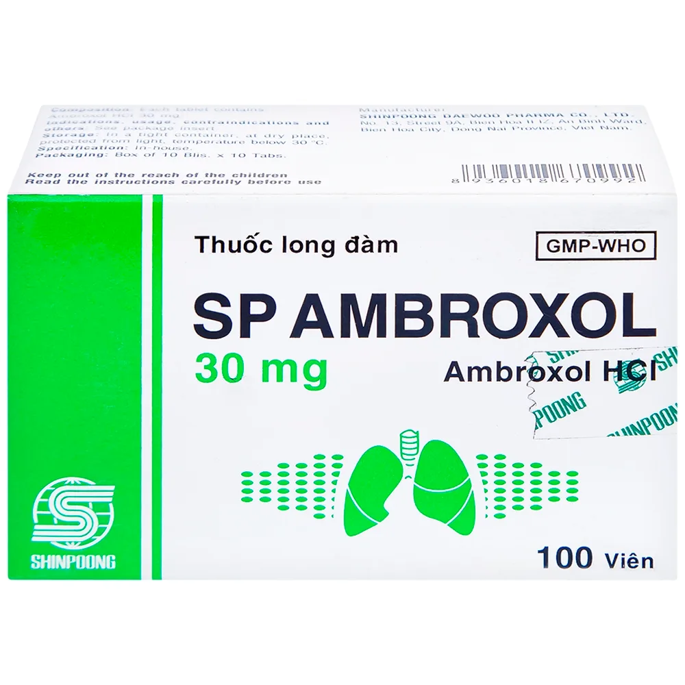Hình ảnh Thuốc SP Ambroxol 30mg điều trị các bệnh cấp và mạn tính ở đường hô hấp (10 vỉ x 10 viên)