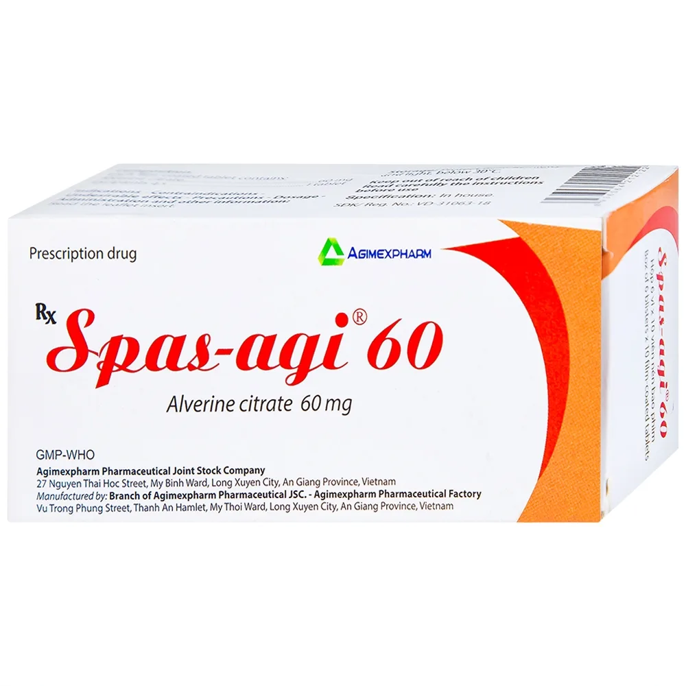 Hình ảnh Thuốc Spas-agi 60 Agimexpharm điều trị chống đau do co thắt cơ trơn (60 viên)