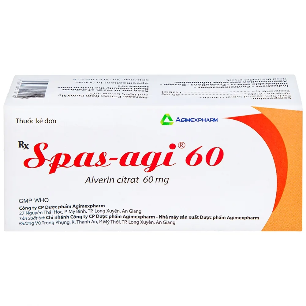 Hình ảnh Thuốc Spas-agi 60 Agimexpharm điều trị chống đau do co thắt cơ trơn (60 viên)