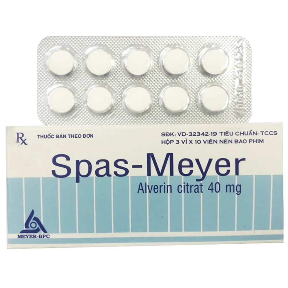 Hình ảnh Thuốc Spas-Meyer Meyer chống co thắt cơ trơn đường tiêu hóa, tiết niệu (3 vỉ x 10 viên)
