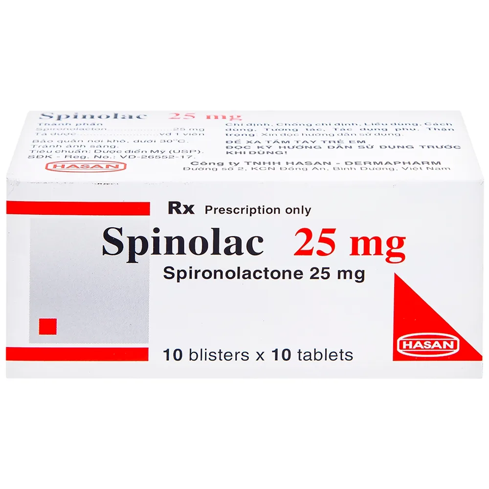 Hình ảnh Thuốc Spinolac 25mg Hasan điều trị phù do tim sung huyết (10 vỉ x 10 viên) 