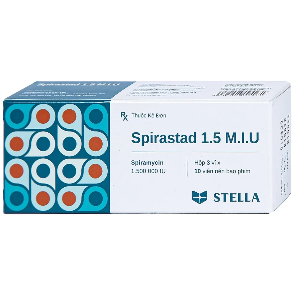 Hình ảnh Thuốc Spirastad 1.5 M.I.U Stella điều trị dự phòng viêm màng não (3 vỉ x 10 viên)