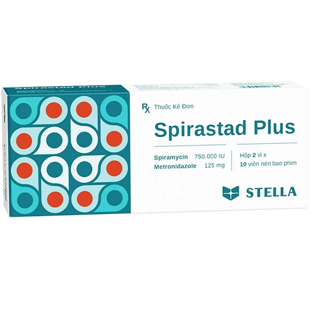 Hình ảnh Thuốc Spirastad Plus Stella điều trị nhiễm khuẩn răng, miệng (2 vỉ x 10 viên)