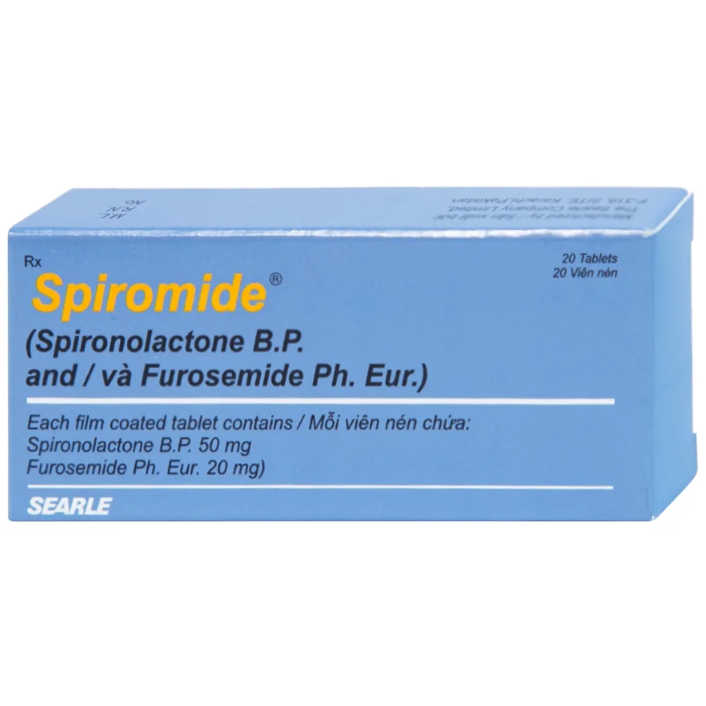 Hình ảnh Thuốc Spiromide 20/50mg Searle giảm phù, lợi tiểu, hạ huyết áp (2 vỉ x 10 viên)