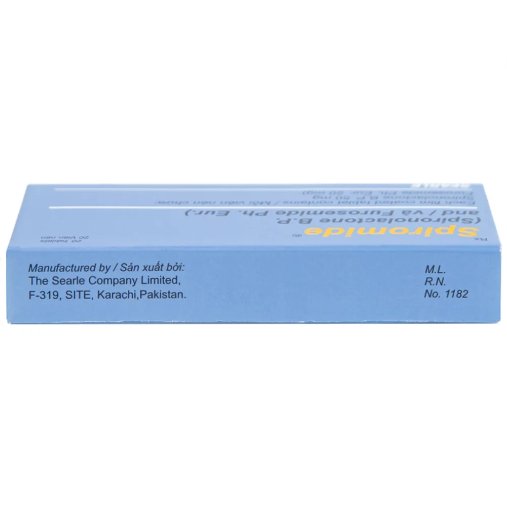 Hình ảnh Thuốc Spiromide 20/50mg Searle giảm phù, lợi tiểu, hạ huyết áp (2 vỉ x 10 viên)