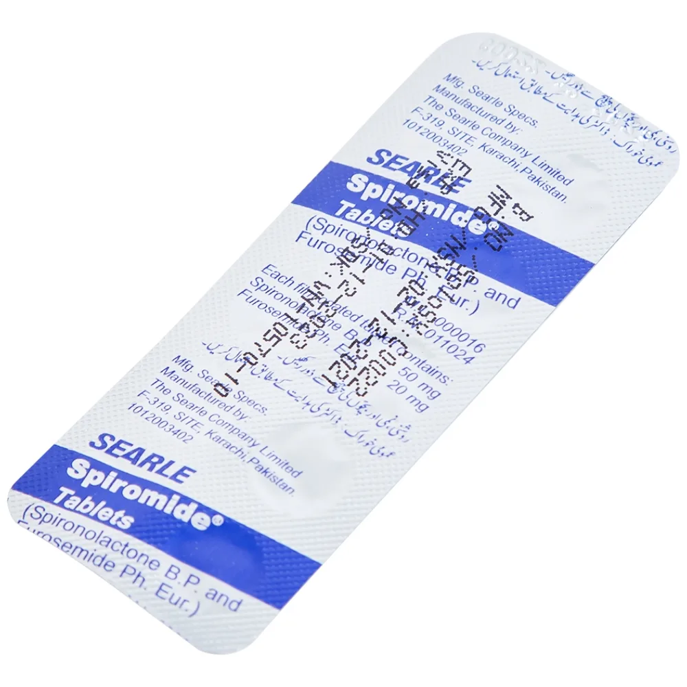 Hình ảnh Thuốc Spiromide 20/50mg Searle giảm phù, lợi tiểu, hạ huyết áp (2 vỉ x 10 viên)