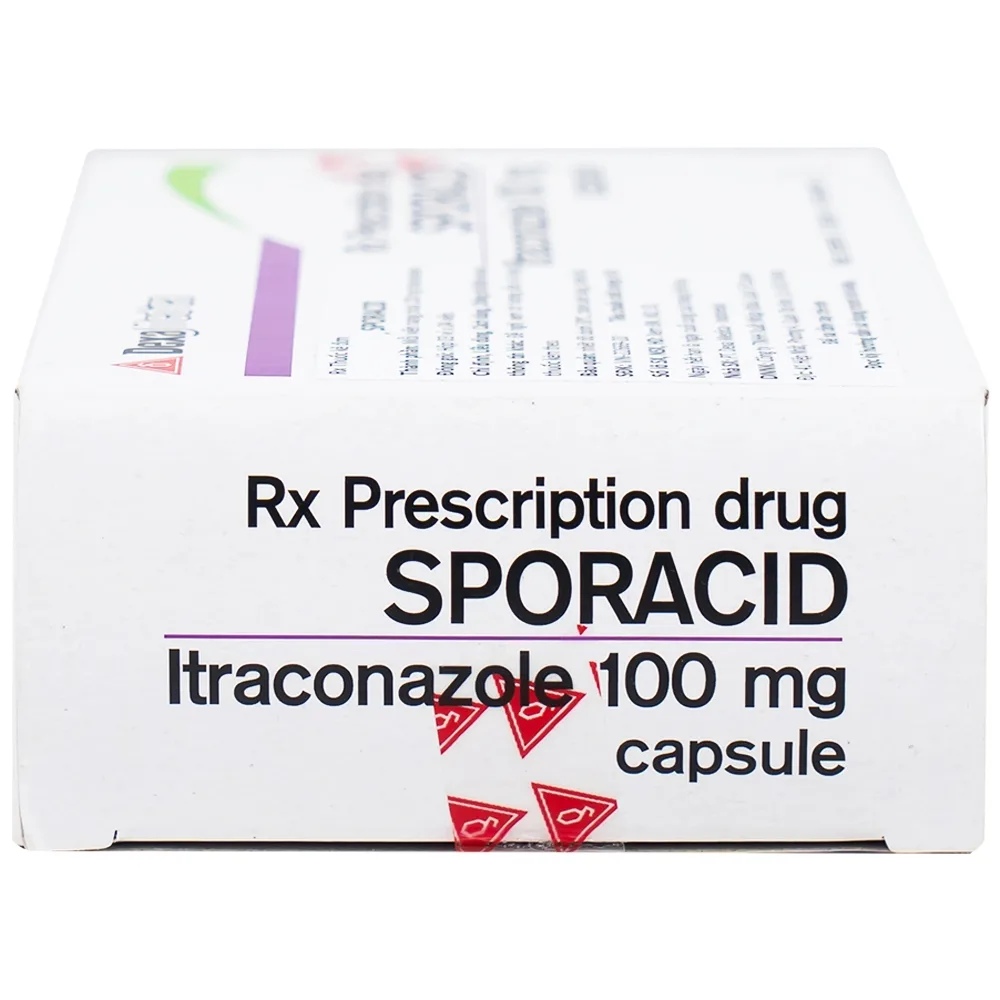 Hình ảnh Thuốc Sporacid Itraconazole 100mg Dexa điều trị nấm candida âm hộ, âm đạo (3 vỉ x 4 viên)