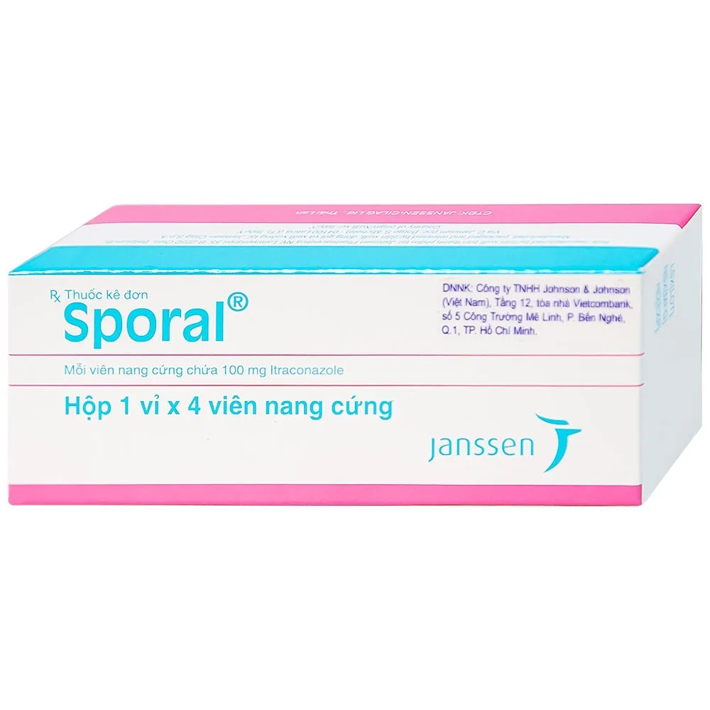 Hình ảnh Thuốc Sporal Janssen điều trị các bệnh nấm phụ khoa, da, toàn thân (1 vỉ x 4 viên)