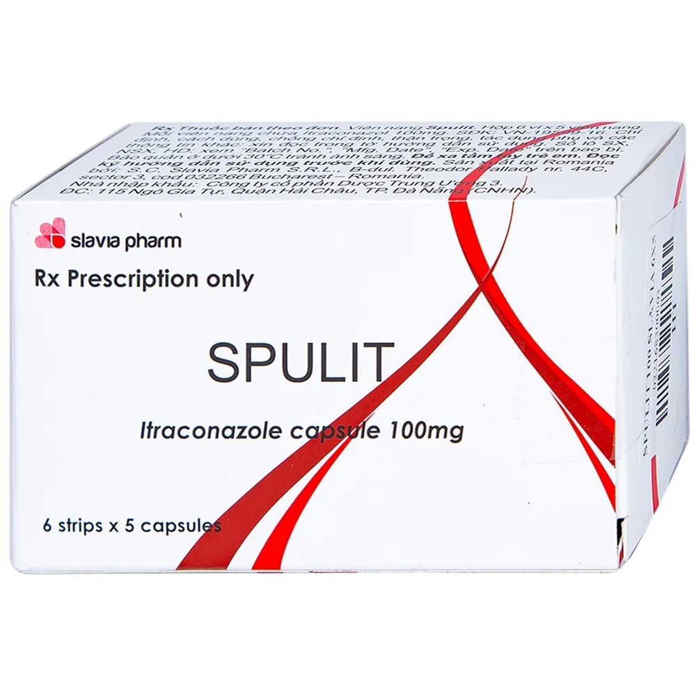Hình ảnh Thuốc Spulit Slavia điều trị nấm Candida, lang ben (6 vỉ x 5 viên)