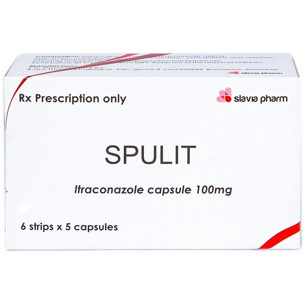 Hình ảnh Thuốc Spulit Slavia điều trị nấm Candida, lang ben (6 vỉ x 5 viên)