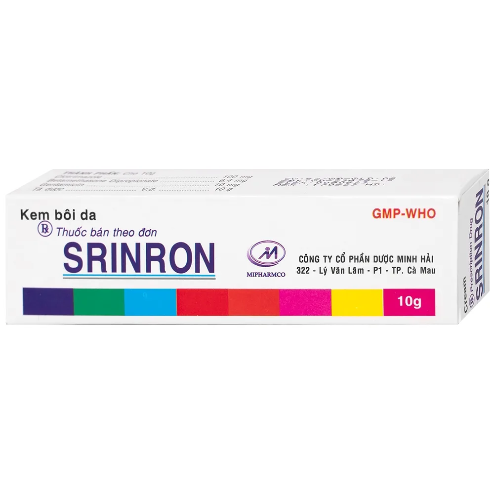 Hình ảnh Kem bôi da Srinron 10g Mipharmco điều trị các bệnh về da do nhiễm khuẩn hoặc nấm, bệnh da hỗn hợp