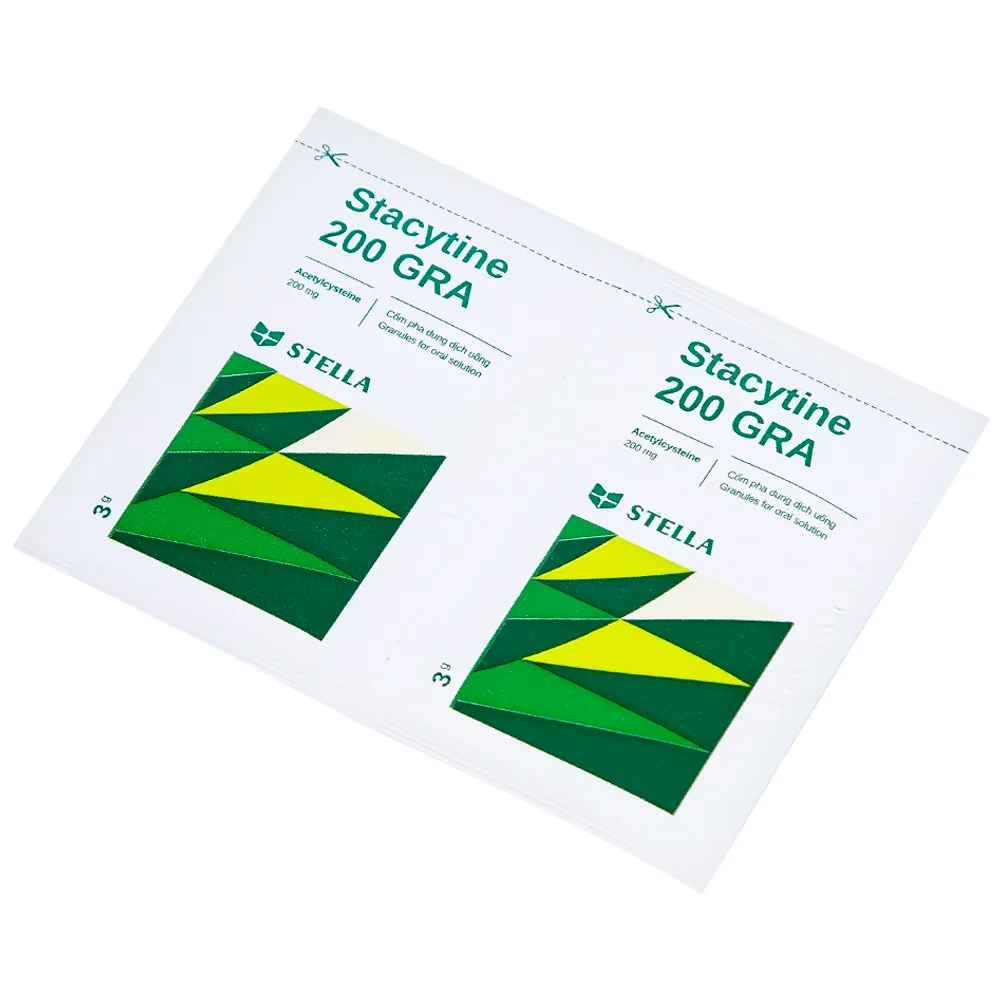 Hình ảnh Cốm pha dung dịch uống Stacytine 200 GRA Stella tiêu nhầy, long đờm (20 gói)