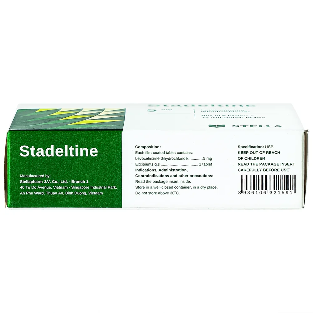 Hình ảnh Thuốc Stadeltine 5mg Stella giảm các triệu chứng ở mắt và mũi ( 5 vỉ x 10 viên)