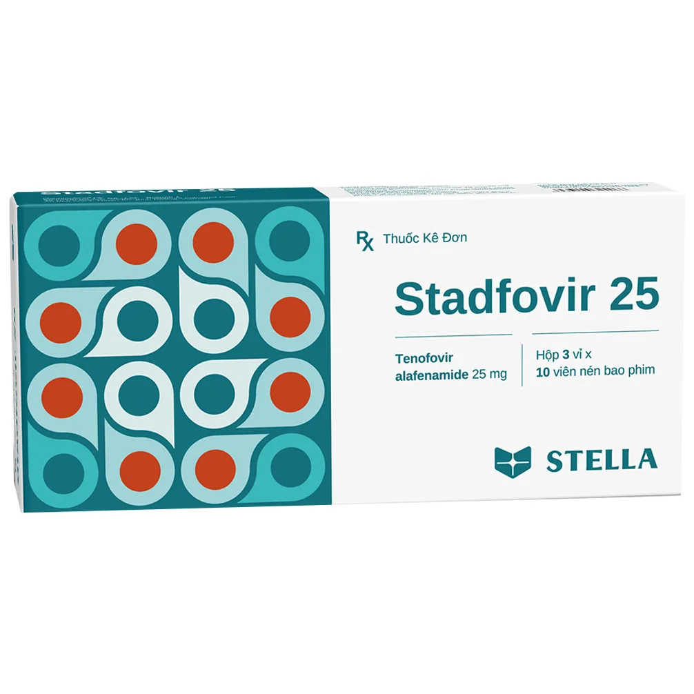 Hình ảnh Thuốc Stadfovir 25 Stella Pharm điều trị viêm gan B mạn tính (3 vỉ x 10 viên)