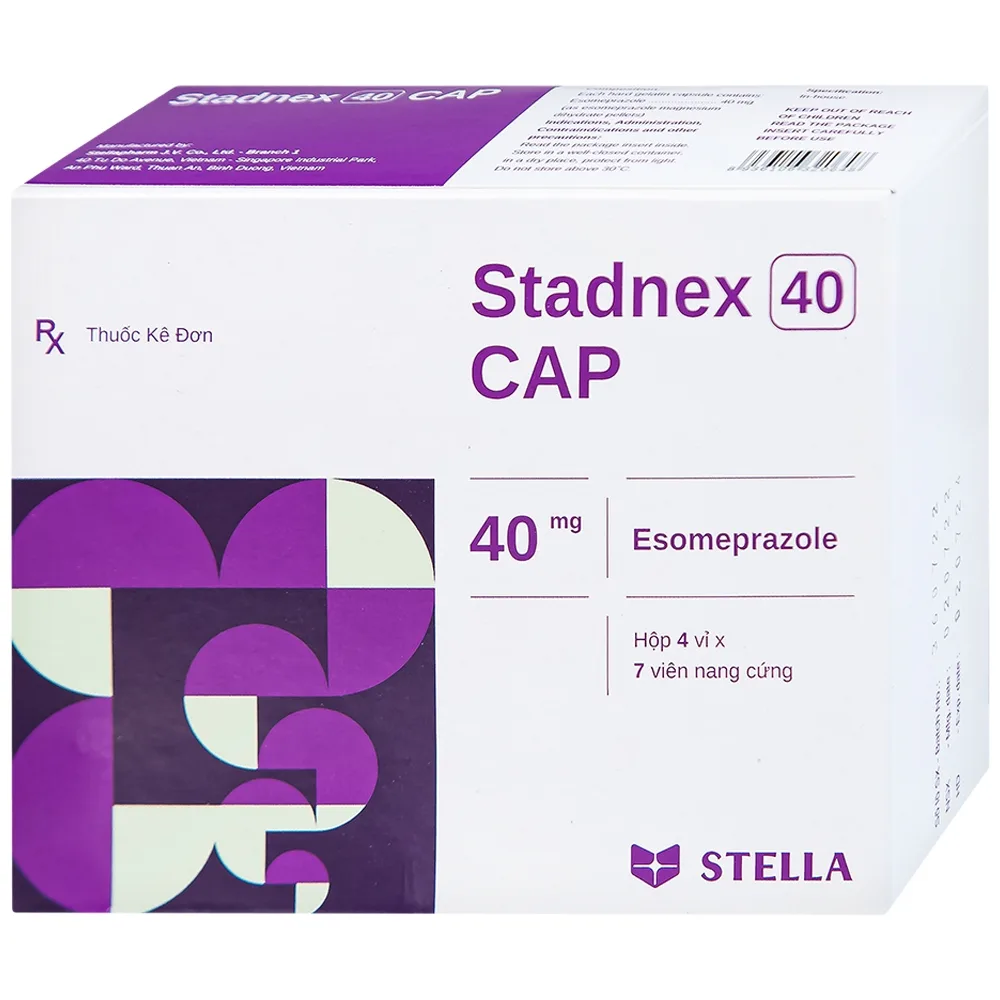 Hình ảnh Thuốc Stadnex 40 CAP Stella điều trị trào ngược dạ dày, thực quản (4 vỉ x 7 viên)