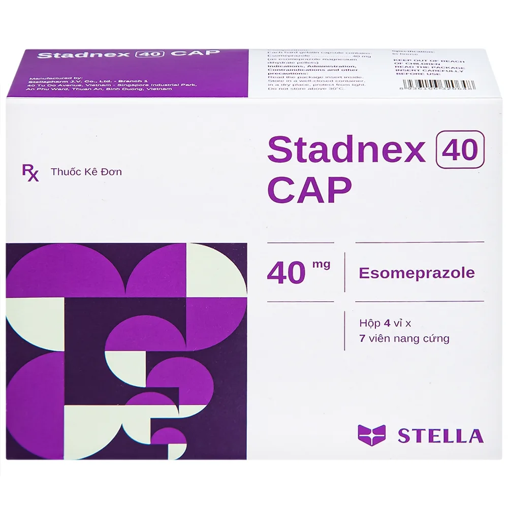Hình ảnh Thuốc Stadnex 40 CAP Stella điều trị trào ngược dạ dày, thực quản (4 vỉ x 7 viên)