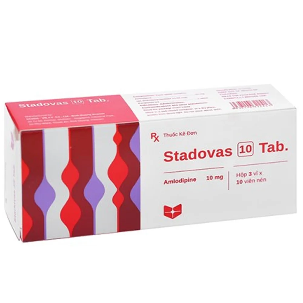 Hình ảnh Thuốc Stadovas 10 Stella điều trị tăng huyết áp, đau thắt ngực ổn định mạn tính (3 vỉ x 10 viên)