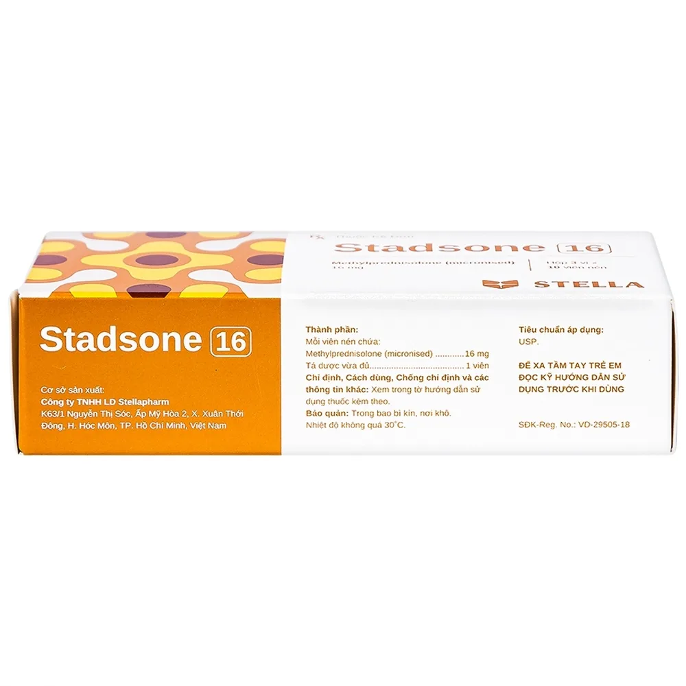 Hình ảnh Thuốc Stadsone 16 Stella dùng để chống viêm, ức chế miễn dịch (3 vỉ x 10 viên)