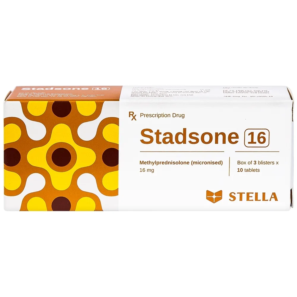 Hình ảnh Thuốc Stadsone 16 Stella dùng để chống viêm, ức chế miễn dịch (3 vỉ x 10 viên)