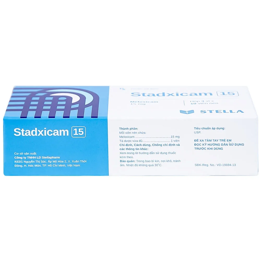 Hình ảnh Thuốc Stadxicam 15 Stella điều trị thoái hóa khớp, viêm khớp dạng thấp (3 vỉ x 10 viên)