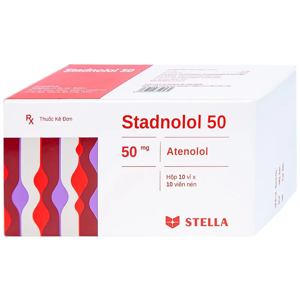 Hình ảnh Thuốc Stadnolol 50 Stella điều trị tăng huyết áp, đau thắt ngực mạn tính ổn định (10 vỉ x 10 viên)