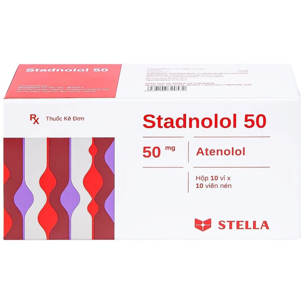 Hình ảnh Thuốc Stadnolol 50 Stella điều trị tăng huyết áp, đau thắt ngực mạn tính ổn định (10 vỉ x 10 viên) 