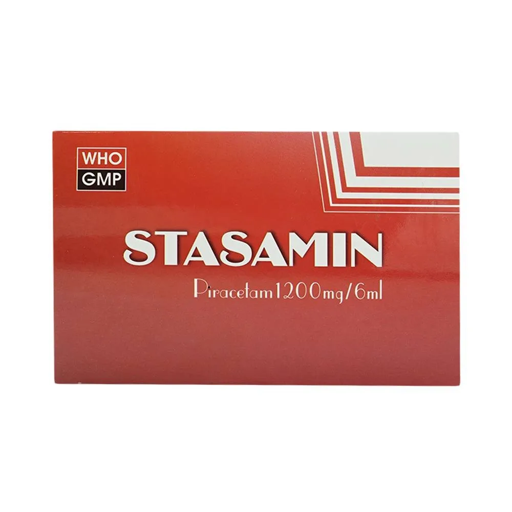 Hình ảnh Dung dịch Stasamin 1200mg/6ml Hataphar điều trị triệu chứng chóng mặt (6 vỉ x 5 ống x 6ml)