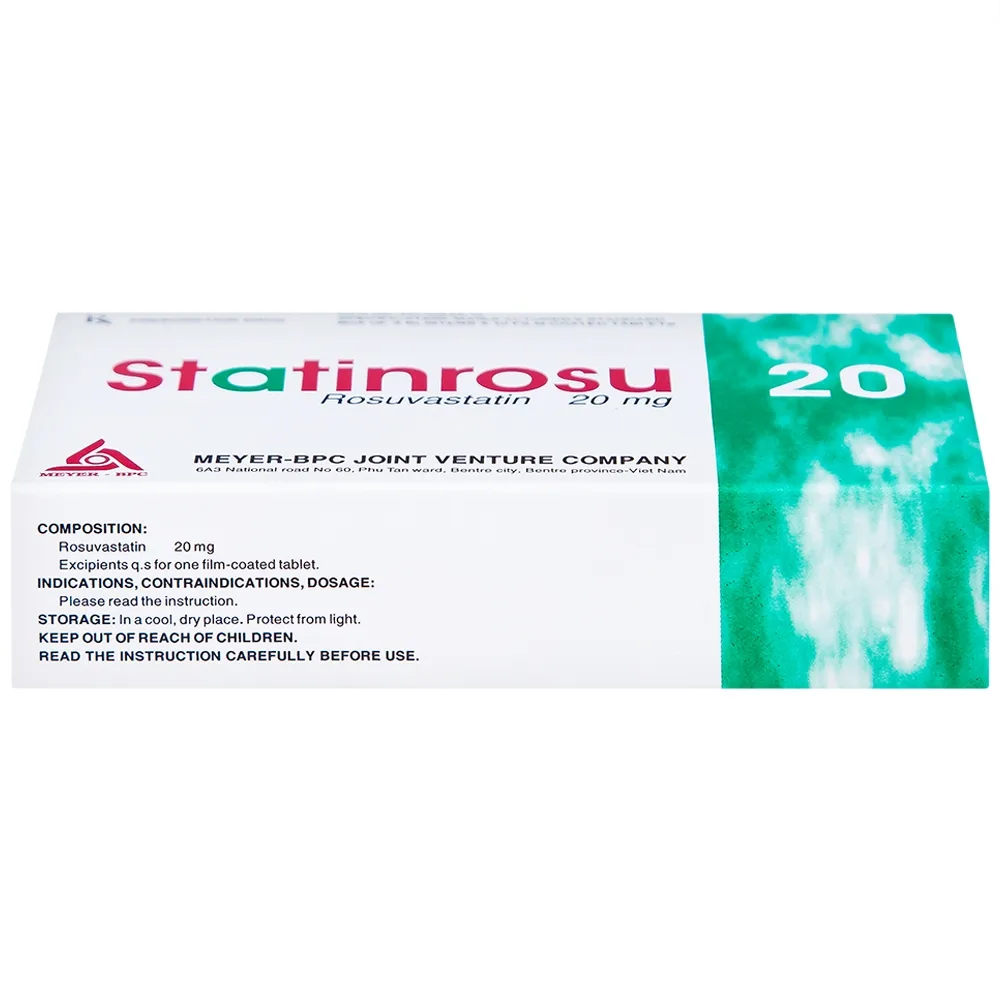 Hình ảnh Thuốc Statinrosu 20 Meyer điều trị tăng cholesterol máu nguyên phát (3 vỉ x 10 viên)