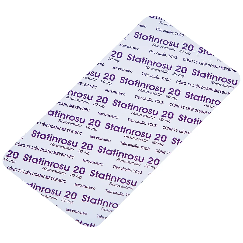 Hình ảnh Thuốc Statinrosu 20 Meyer điều trị tăng cholesterol máu nguyên phát (3 vỉ x 10 viên)