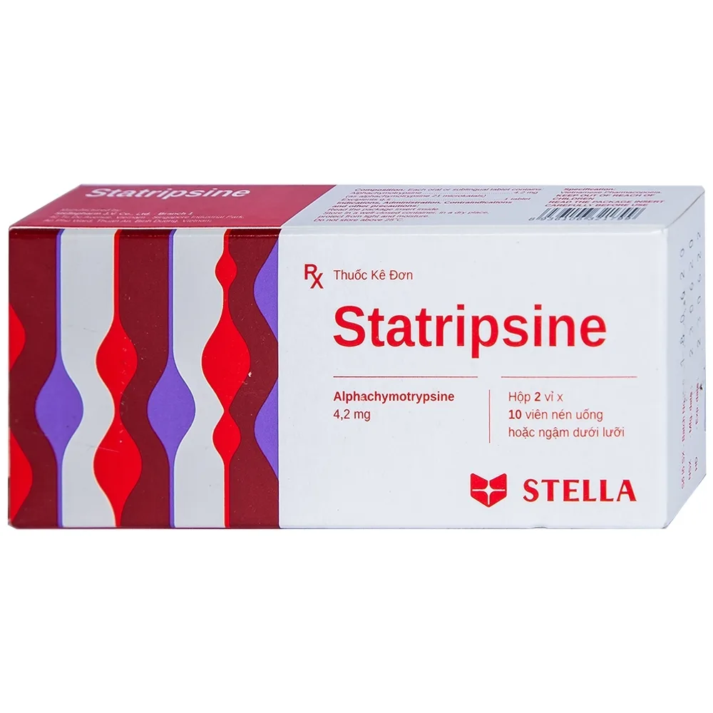 Hình ảnh Thuốc Statripsine Stella điều trị phù nề sau chấn thương (2 vỉ x 10 viên)