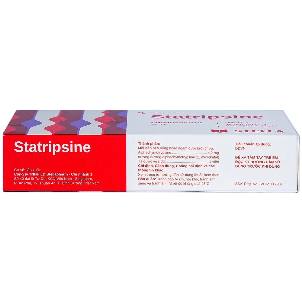 Hình ảnh Thuốc Statripsine Stella điều trị phù nề sau chấn thương (2 vỉ x 10 viên)
