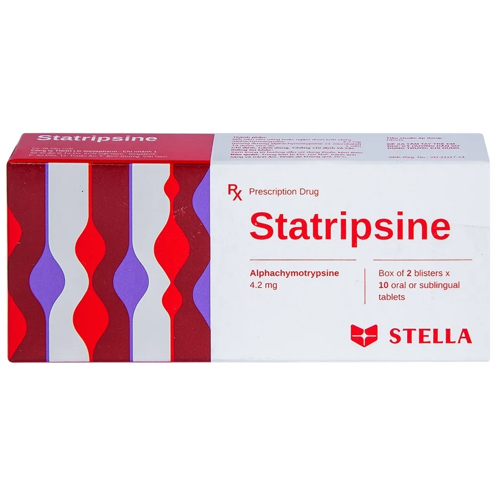 Hình ảnh Thuốc Statripsine Stella điều trị phù nề sau chấn thương (2 vỉ x 10 viên)