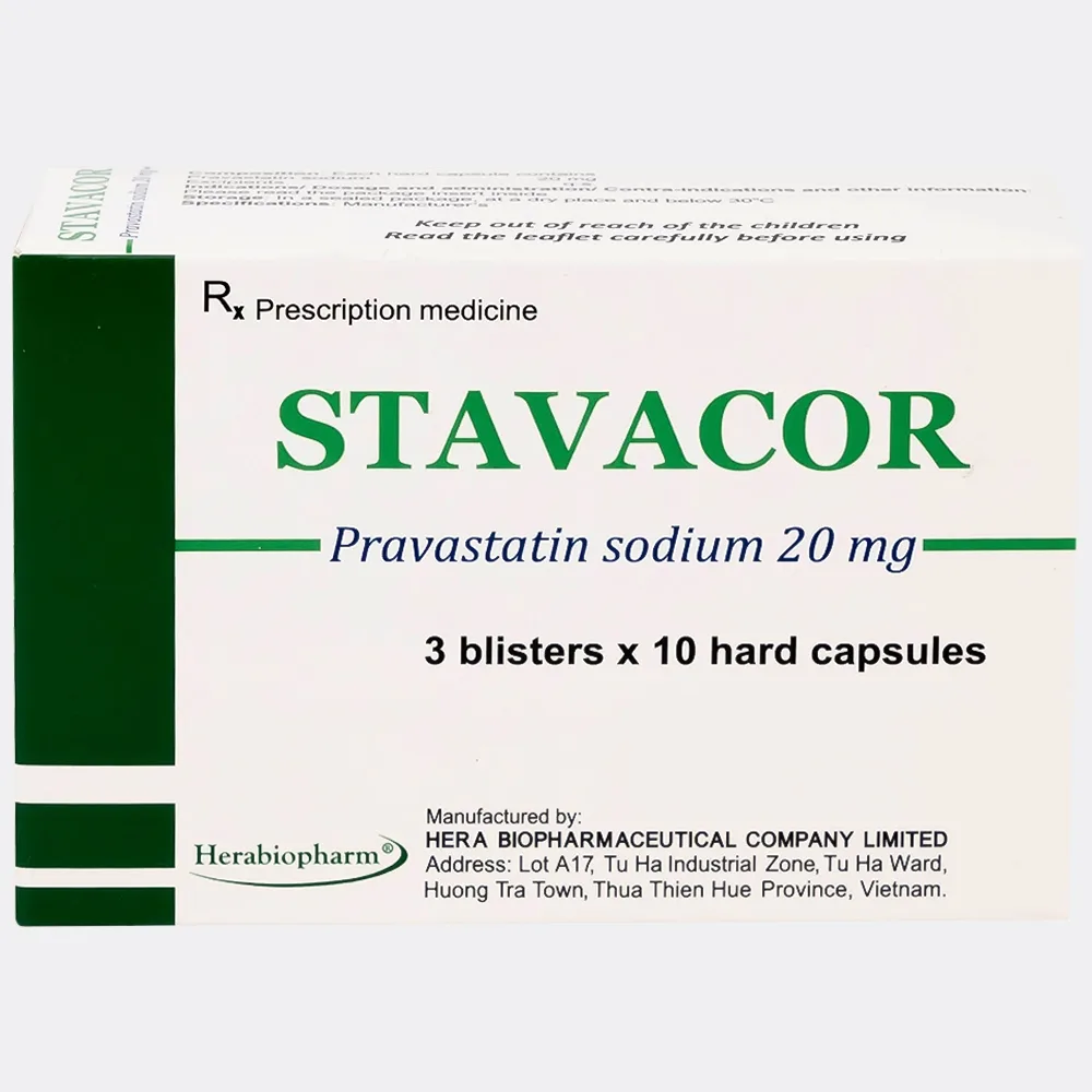 Hình ảnh Thuốc Stavacor 20mg Herabiopharm điều trị tăng cholesterol máu (3 vỉ x 10 viên)
