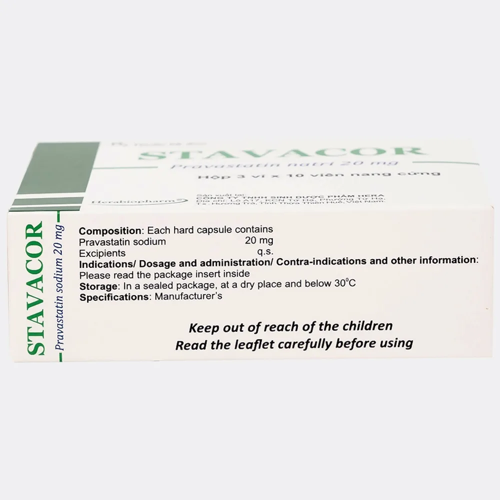 Hình ảnh Thuốc Stavacor 20mg Herabiopharm điều trị tăng cholesterol máu (3 vỉ x 10 viên)