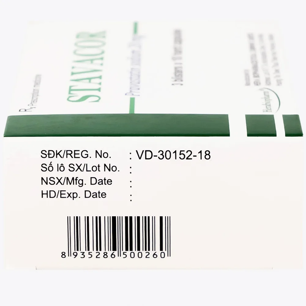 Hình ảnh Thuốc Stavacor 20mg Herabiopharm điều trị tăng cholesterol máu (3 vỉ x 10 viên)