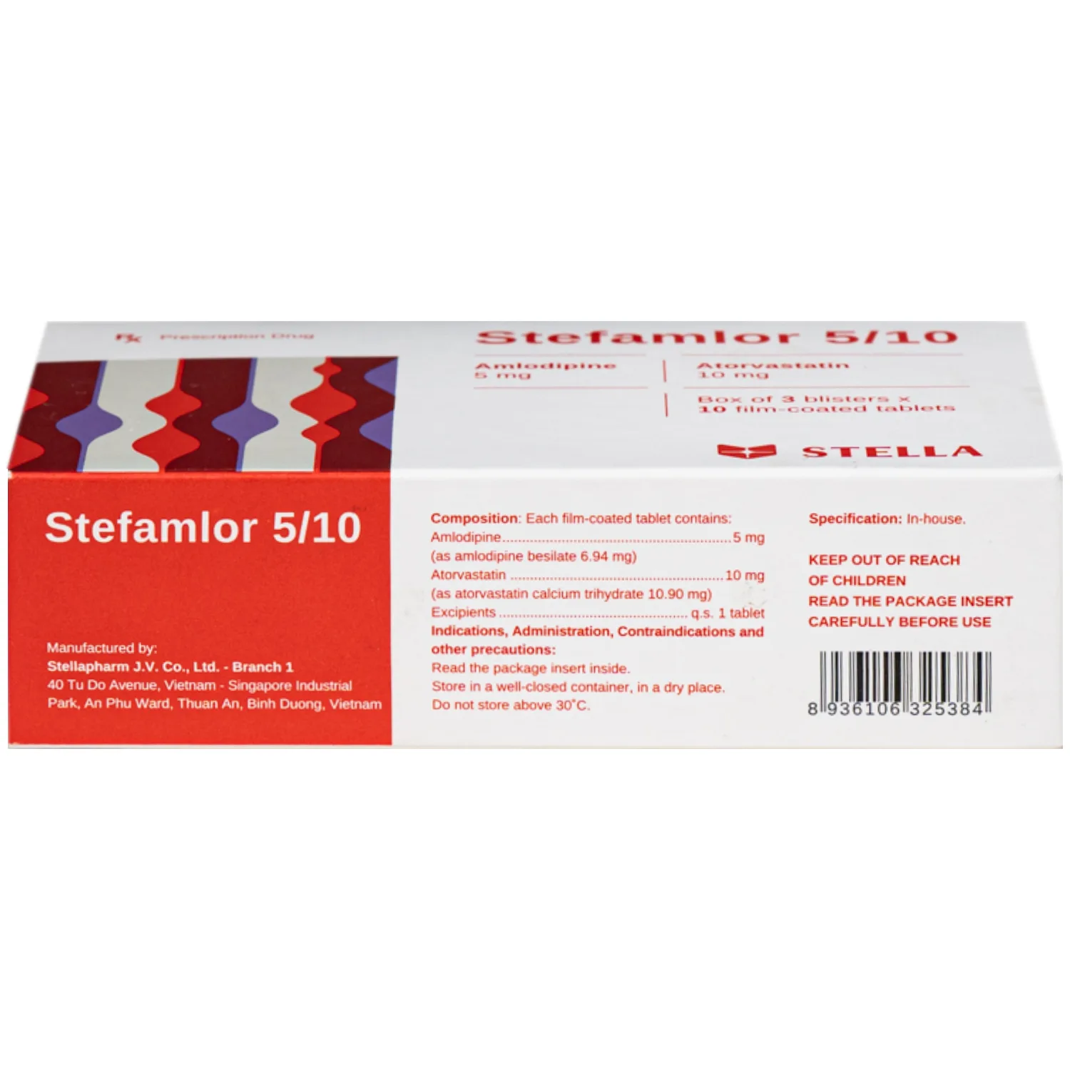 Hình ảnh Thuốc Stefamlor 5mg/10mg Stella điều trị các biến cố tim mạch ở bệnh nhân tăng huyết áp có kèm theo rối loạn lipid máu (3 vỉ x 10 viên)