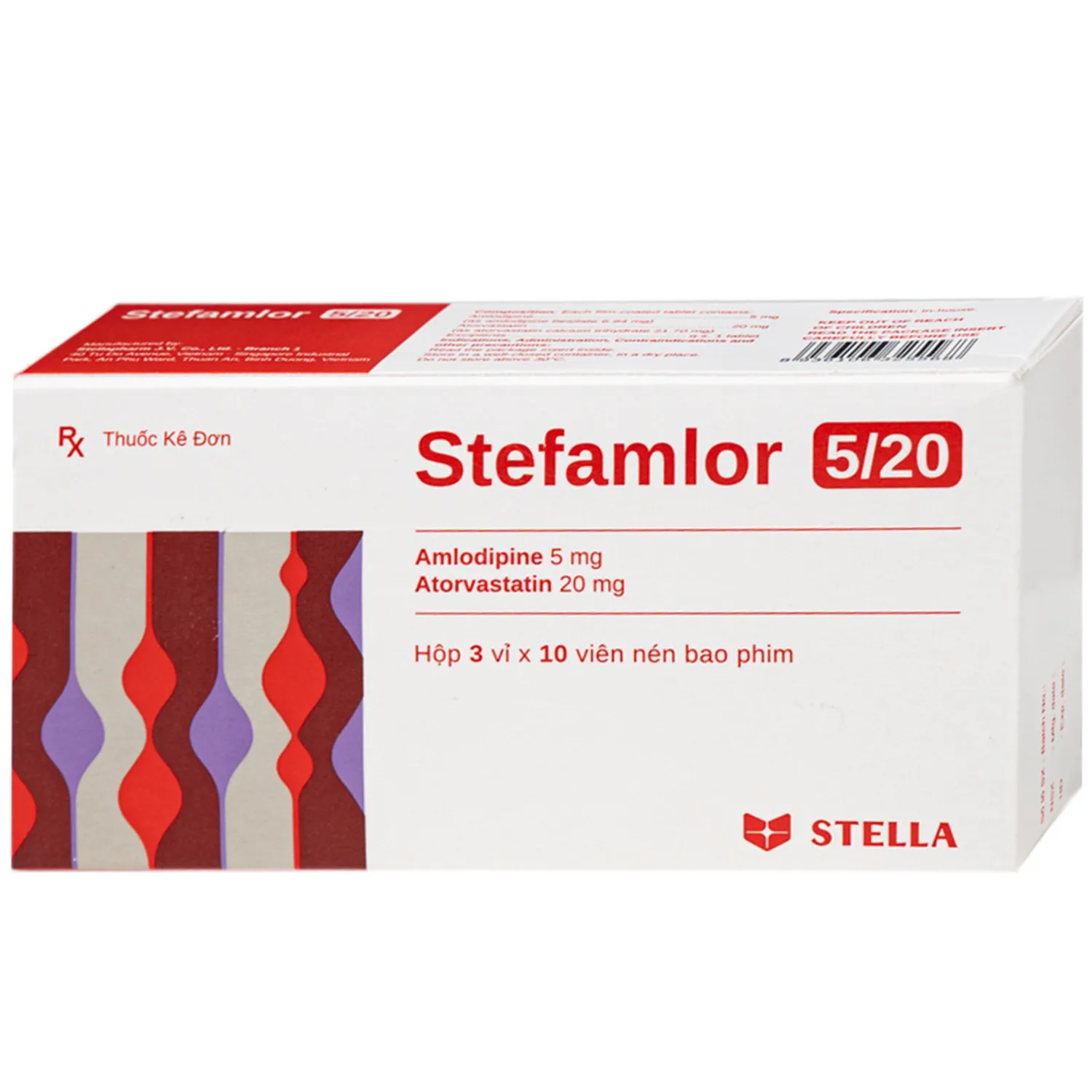 Hình ảnh Thuốc Stefamlor 5mg/20mg Stella điều trị các biến cố tim mạch ở bệnh nhân tăng huyết áp có kèm theo rối loạn lipid máu (3 vỉ x 10 viên)