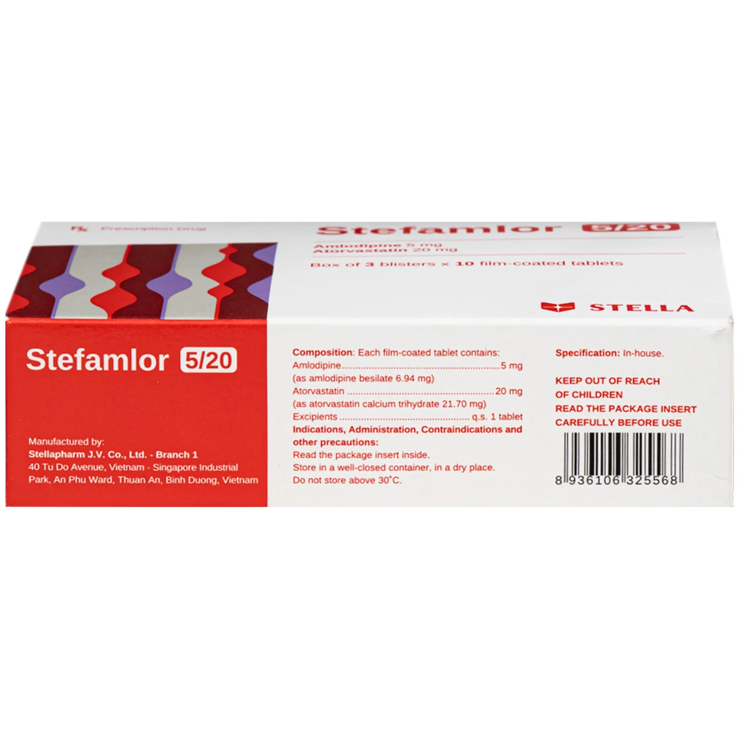 Hình ảnh Thuốc Stefamlor 5mg/20mg Stella điều trị các biến cố tim mạch ở bệnh nhân tăng huyết áp có kèm theo rối loạn lipid máu (3 vỉ x 10 viên)